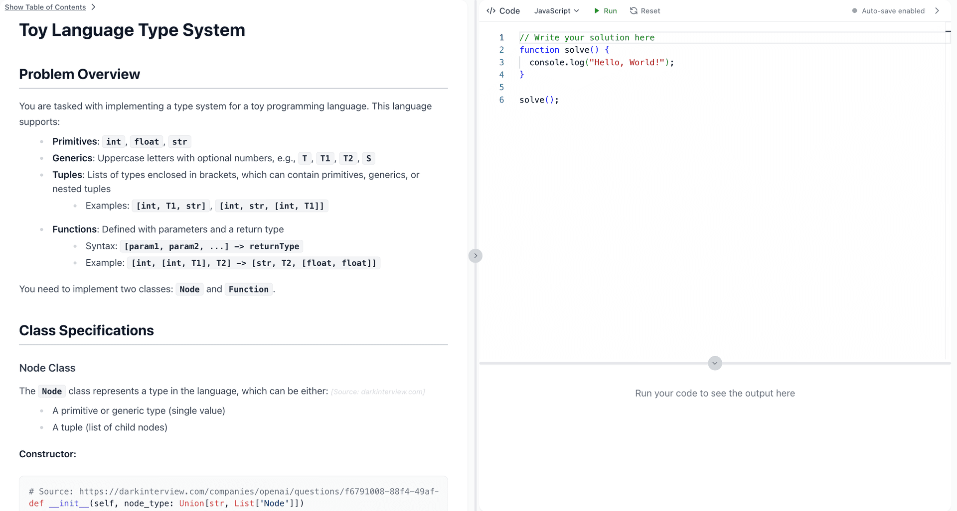 Interactive Code Editor
